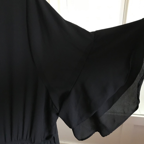 CITY CHIC Black Maxi Dress Ruffle Sleeves & Hem Flutter Me Women’s Plus Size 16 - Picture 7 of 15